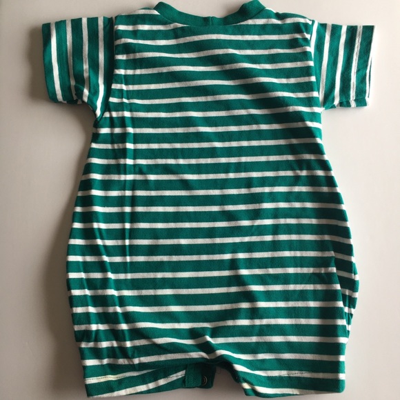 Oshkosh Green & White Striped Romper - Picture 3 of 5